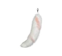 (Pink) 40cm Long Animal Tail Keychain Faux Furs Pendant for Car Keys and Bags Stylish Accessory for Handbags and Backpacks Watermelon Red