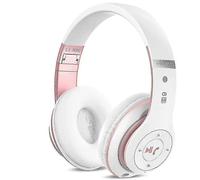 (Pink) 6S Wireless Bluetooth Headphones Over Ear, Hi-Fi Stereo Foldable Headset with Built-in Mic, Volume Control, FM Radio for Phone/PC