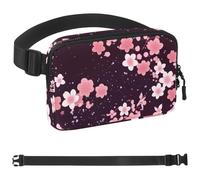 Pink Aesthetic Cherry Blossoms-1002 - Riñonera unisex de moda, riñoneras de moda, bolsas cruzadas deportivas delgadas a la moda para correr, senderismo, senderismo, mujer y hombre, Multicolor 10