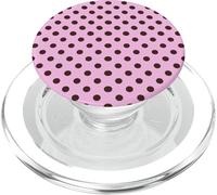 Pink and Brown Polka Dots Classic Polkadots Simple Pattern PopSockets PopGrip para MagSafe