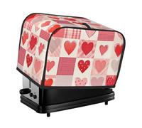 Pink And Diverse Hearts - Cubierta para tostadora de 2 rebanadas de cocina para electrodomésticos pequeños con bolsillos, protección contra el polvo y las huellas dactilares