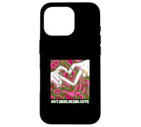 Pink and Green Out Here Being Cute v2 Gráfico verde y rosa Carcasa para iPhone 16 Pro