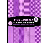 Pink and Purple Scrapbook Paper: Double Sided Geometric Patterns 24 Sheets of Purply, Pinkish, Two Colors for Crafts - 12 Designs - 2 Sheets/Design - 8.5"x11"