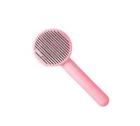 (Pink and white) Pet Cat Brush Dog Comb Self Cleaning Slicker Brush For Cat Dog