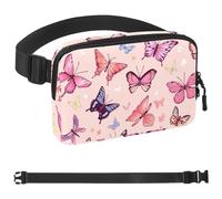 Pink Art Flamingo - Riñonera unisex de moda, riñoneras deportivas, delgadas, modernas, para correr, senderismo, senderismo, mujer y hombre, Multicolor 03, 1.5x9.0x5.9in/4x23x15cm