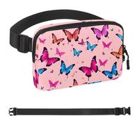 Pink Art Flamingo - Riñonera unisex de moda, riñoneras deportivas, delgadas, modernas, para correr, senderismo, senderismo, mujer y hombre, Multicolor 07, 1.5x9.0x5.9in/4x23x15cm