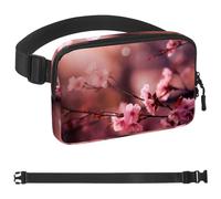 Pink Art - Riñonera con diseño de flor de cerezo para hombres y mujeres, riñonera con correa ajustable, bolsa cruzada de moda para viajes, al aire libre, correr, senderismo, Multicolor 05,