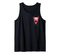 Pink Axolotl in Pocket Kawaii Pet Lovers Cute Pocket Axolotl Camiseta sin Mangas