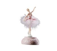 (Pink) Ballerina Music Box Dancing Girl Swan Lake Carousel with Feather for Birthday Gift Decorative Musical Box Elegant Unique Dance Gift Item
