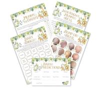 Pink Bee Paquete de juegos de baby shower, tema de safari, bingo de bebé, predicciones de bebé, quién conoce mejor a mamá, papá o mamá y vientre de cerveza, 5 juegos divertidos para 20 invitados