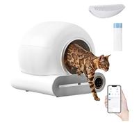 Pink Beryl Caja de arena para gatos autolimpiante, detector infrarrojo y sensores de peso, eliminación automática de olores, gran capacidad de 65 L + 9 L, autolimpieza para varios gatos