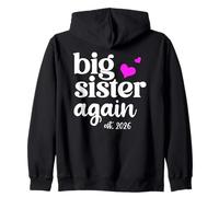 Pink Big Sister Again Announcement 2026 Older Sister to Be Sudadera con Capucha