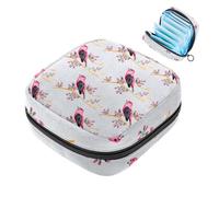 Pink Birds on Branch - Bolsa de almacenamiento de servilletas sanitarias, bolsa grande para copa menstrual con cremallera, bolsa de almohadillas para el período, bolsa para almacenar panty forros,