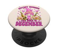Pink Birthday GNOME Bday Princess For Women Born In December PopSockets PopGrip Adhesivo