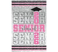 Pink, Black, and Silver Glitter Senior Class of 2026: Blank 120 Page Lined Journal/Notebook/Poetry/Lyric Book