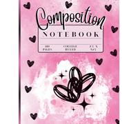 Pink & Black Hearts Composition Notebook: Romantic Gothic Journal for Note-Taking, Journaling, and Creative Writing - 110 College-Ruled Pages, 7.5” x 9.25”