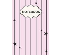Pink & Black Star Striped Notebook: Cute Punk 6” x 9” College Ruled Journal with 120 Lined Pages, Kawaii Y2K Retro Notebook for Girls and Women