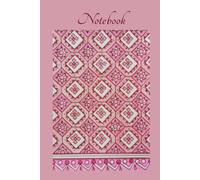 Pink Block Flower hand drawn pattern Notebook: Pretty Floral Motif from imagine 6x9 Line 120page