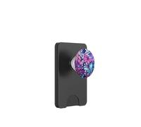 Pink Blue Butterflies Stained Art Effect Stain White Flowers PopSockets PopWallet para MagSafe