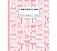 Pink Bow Composition Notebook: Coquette Girls Aesthetic Wide Ruled