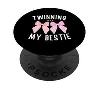 Pink Bow hermanándose con mi Mejor Amiga Gemela Emparejando Amigos PopSockets PopGrip Adhesivo