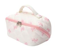 Pink Bow Makeup Bag,Bolso De Tocador Espacioso Y Lindo Con Lazo | Organización Hogar y Viaje para Oficina Escuela Mujer Chica Cepillo Cuidado Piel