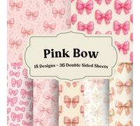 Pink Bow Pattern Paper: Soft pastel pages for junk journals, collage, scrapbooks, and creative projects