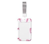 Pink Bows - Tarjetero deslizante de plástico duro para tarjetas de identificación, diseño de acuarela, protector de etiqueta de nombre para enfermeras y oficina