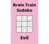 Pink Brain Train Sudoku Book, 9x9 Puzzles, 100 Pages, 5x8, Evil