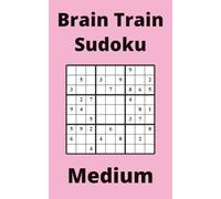 Pink Brain Train Sudoku Book, 9x9 Puzzles, 50 Pages, 5x8, Medium