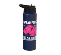 Pink Breast Cancer for Women Breast Cancer Awareness Gifts Stainless Steel Insulated Water Bottle