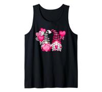 Pink Buffalo Plaid and Heart Balloons Valentine's GNOME Camiseta sin Mangas