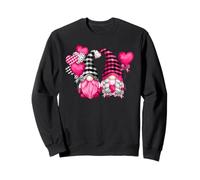 Pink Buffalo Plaid and Heart Balloons Valentine's GNOME Sudadera