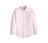 Pink Camisa de lino con rayas Custom Fit S