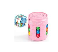 (pink)Canned Rubik's Cube Magic Beads Smart Rotation Game Rubik's Cube Finger Rotation Decompression