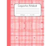 Pink Checkerboard Hearts Composition Notebook - Cute Aesthetic School Notebook, Soft Pink Checkered Journal for Writing, Notes & School Supplies