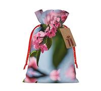 Pink Cherry Blossoms - 1 bolsa de regalo de arpillera rústica, bolsas de regalo de tela para Navidad, perfectas para cualquier ocasión