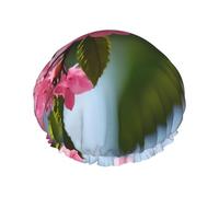 Pink Cherry Blossoms 1 - Gorro de ducha impermeable de tamaño grande para mujeres y hombres, reutilizable, ligero y suave