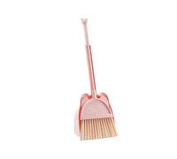 (pink) Children Cleaning Toy Tool Set with Bear Handle Broom and Dustpan Cleaning Tool for Little Girls Pretend Play Game pink