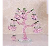 Pink Chirstmas Árbol Ornamentos colgantes 30mm Cristal de cristal Manzana Miniatura Figurilla Natale Decoraciones del hogar Estatuillas Artesanías-8 manzanas