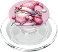 Pink Christmas GNOME For Women Girls with Pink Santa Claus PopSockets PopGrip para MagSafe