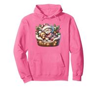 Pink Christmas Must Haves For Women Girls Cute Winter Cat Sudadera con Capucha