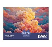 Pink Clouds A House 1000 Piezas Cartón Fuerte Rompecabezas Cotton Candy Clouds Liberador De Estrés Juego Creativo Puzzle para Niños Pequeños 70x50cm/1000pcs