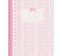Pink Composition Notebook College Ruled Coquette Aesthetic Vintage Floral Stripe with Bow 100 Pages Lined Paper with Field: For Girls, Teens and Women, Journal Writing, Office, Work and Meeting Notes