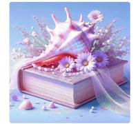 Pink Conch Book Jigsaw Puzzle 150 Pieces 65x65cm/26x26inch, Difficult Jigsaw Puzzles for Adults 150, Beautiful Art Work, Great Festive Puzzle Gift for Men/Women