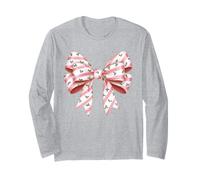 Pink Coquette Christmas Bow Candy Cane Rayas Girly Cute Manga Larga