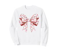 Pink Coquette Christmas Bow Candy Cane Rayas Girly Cute Sudadera