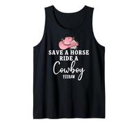 Pink Coquette Cowgirl Hat Save a Horse Ride a Cowboy Yeehaw Camiseta sin Mangas