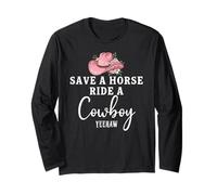 Pink Coquette Cowgirl Hat Save a Horse Ride a Cowboy Yeehaw Manga Larga