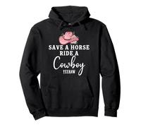 Pink Coquette Cowgirl Hat Save a Horse Ride a Cowboy Yeehaw Sudadera con Capucha